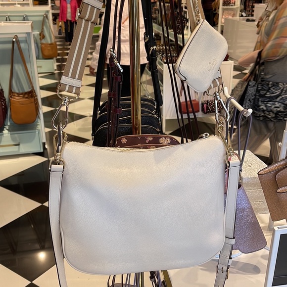 New Kate Spade Rosie Large Crossbody Pebbled Leather Parchment - Picture 12 of 16